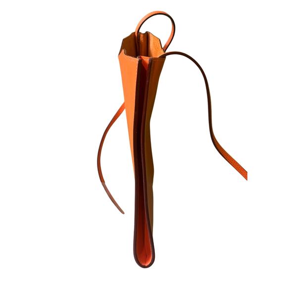 Hermes Onimaitou Pochette Orange Calf Leather Brique Box Crossbody Bag - Picture 10 of 13